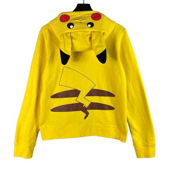 Pikachu Pokemon Hoodie Size XL Costume Jacket Sweatshirt Youth Full Zip Yellow - Picture 1 of 10